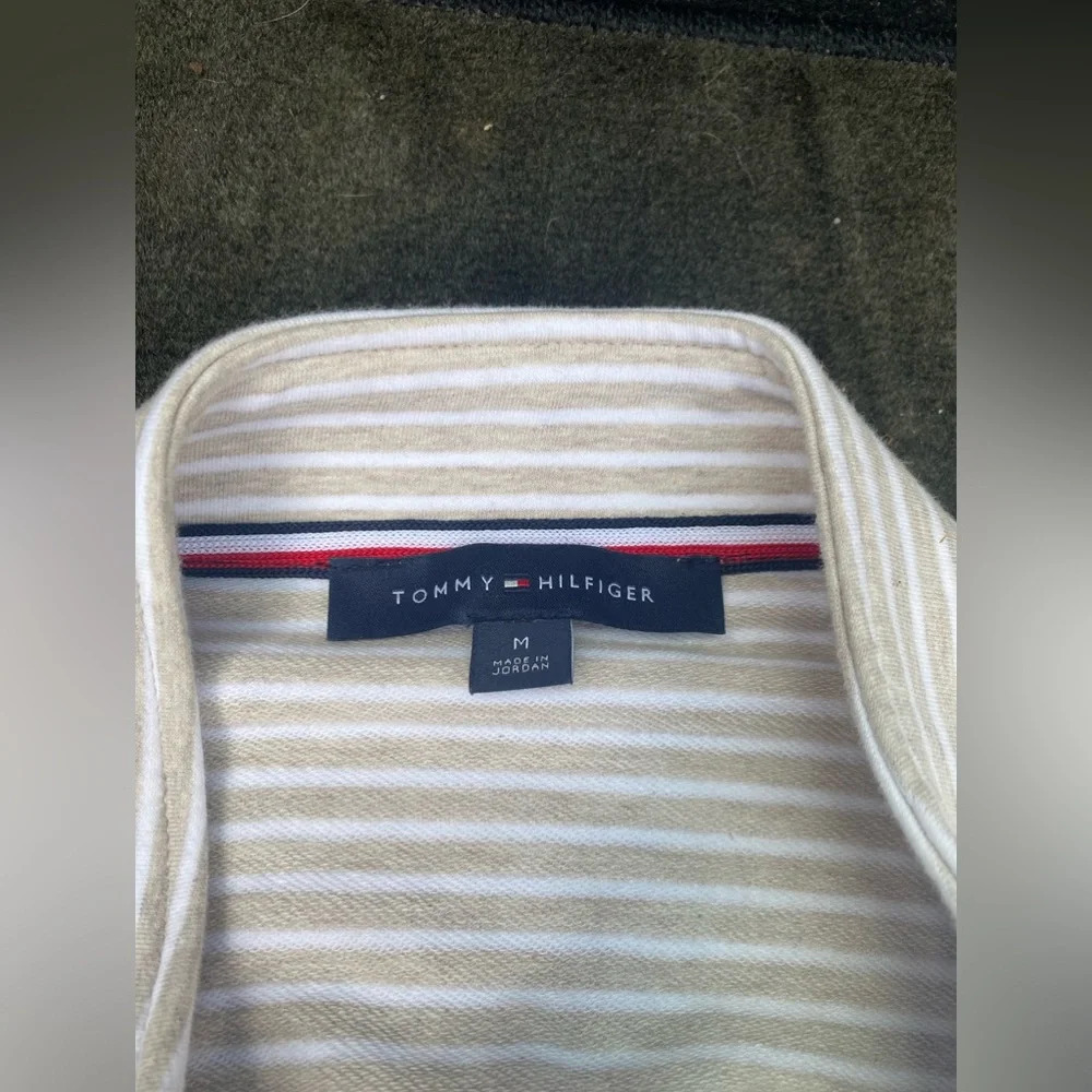 Tommy Hilfiger|| Stripped Cotton Military Blazer, with gold accent buttons. - Picture 2 of 5